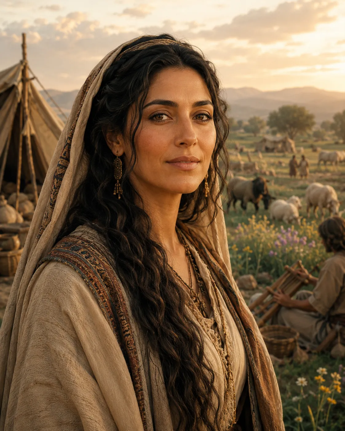 Illustrated portrait of Adah, the wife of Lamech in Genesis