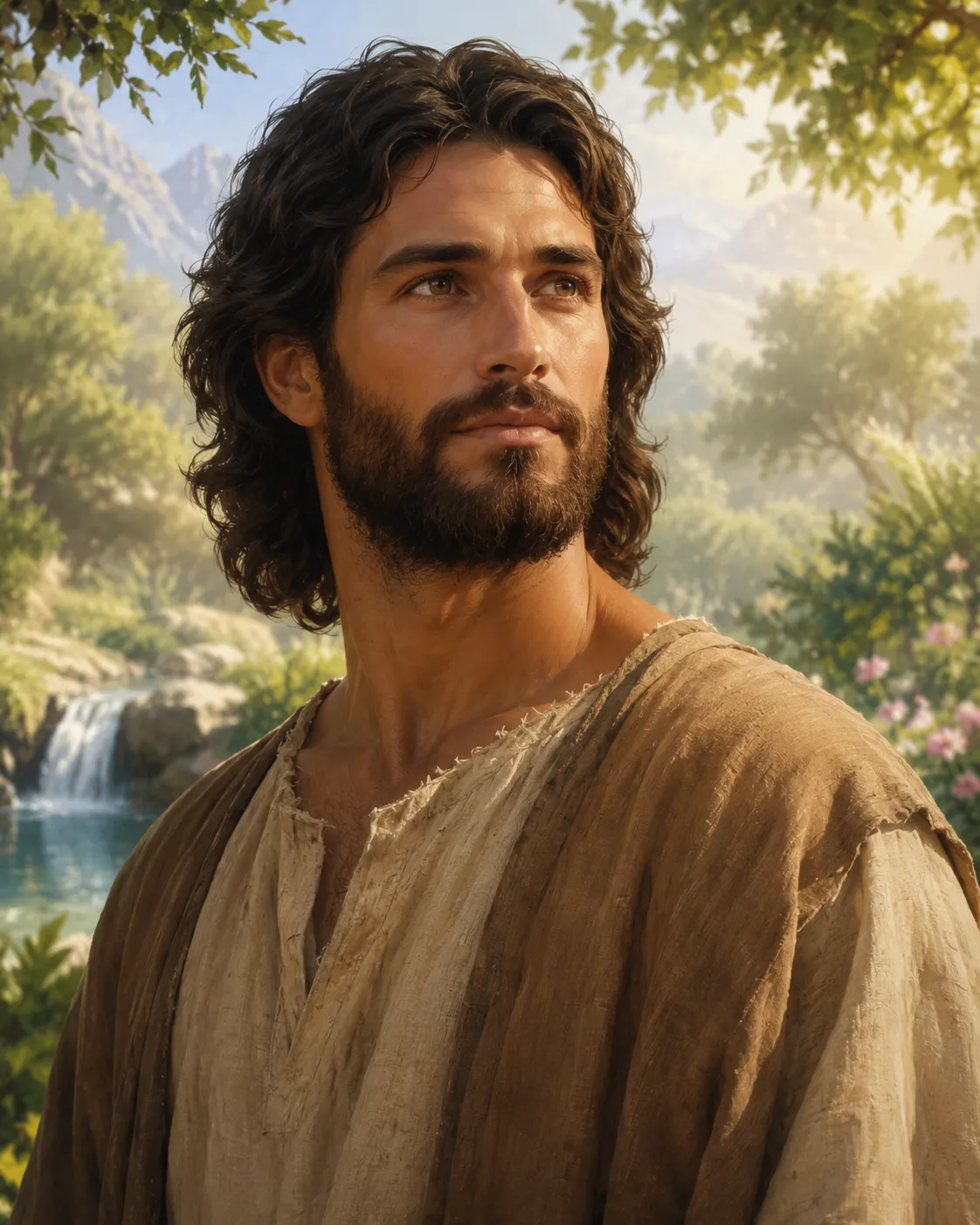 Illustrated portrait of Adam, the first man in Genesis