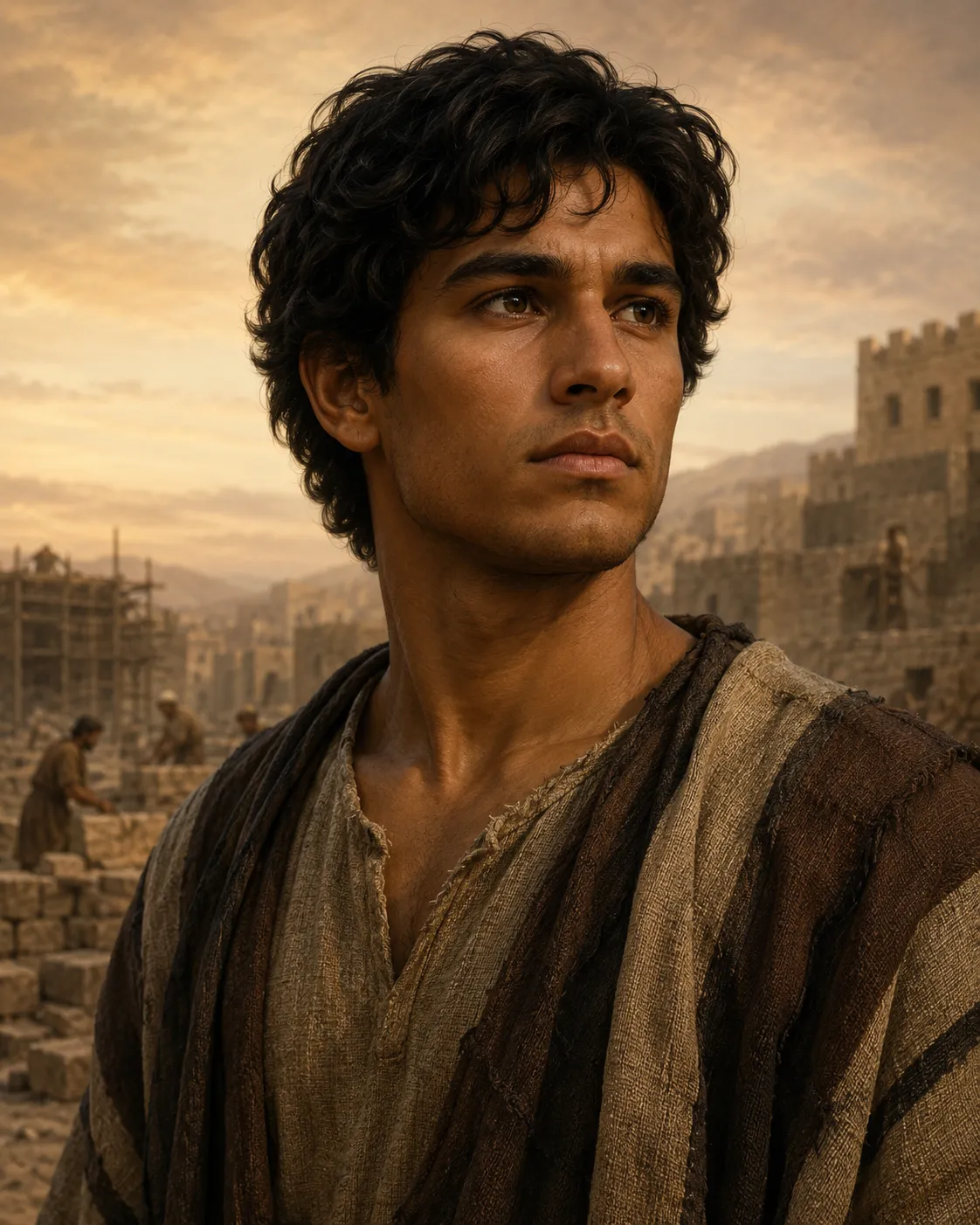 Illustrated portrait of Enoch, the son of Cain in Genesis