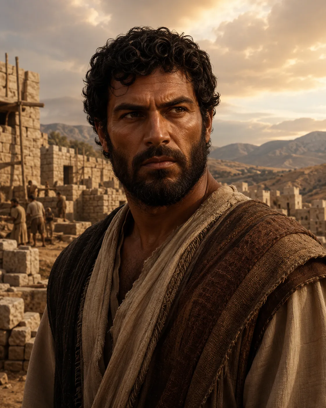 Illustrated portrait of Lamech, a descendant of Cain in Genesis