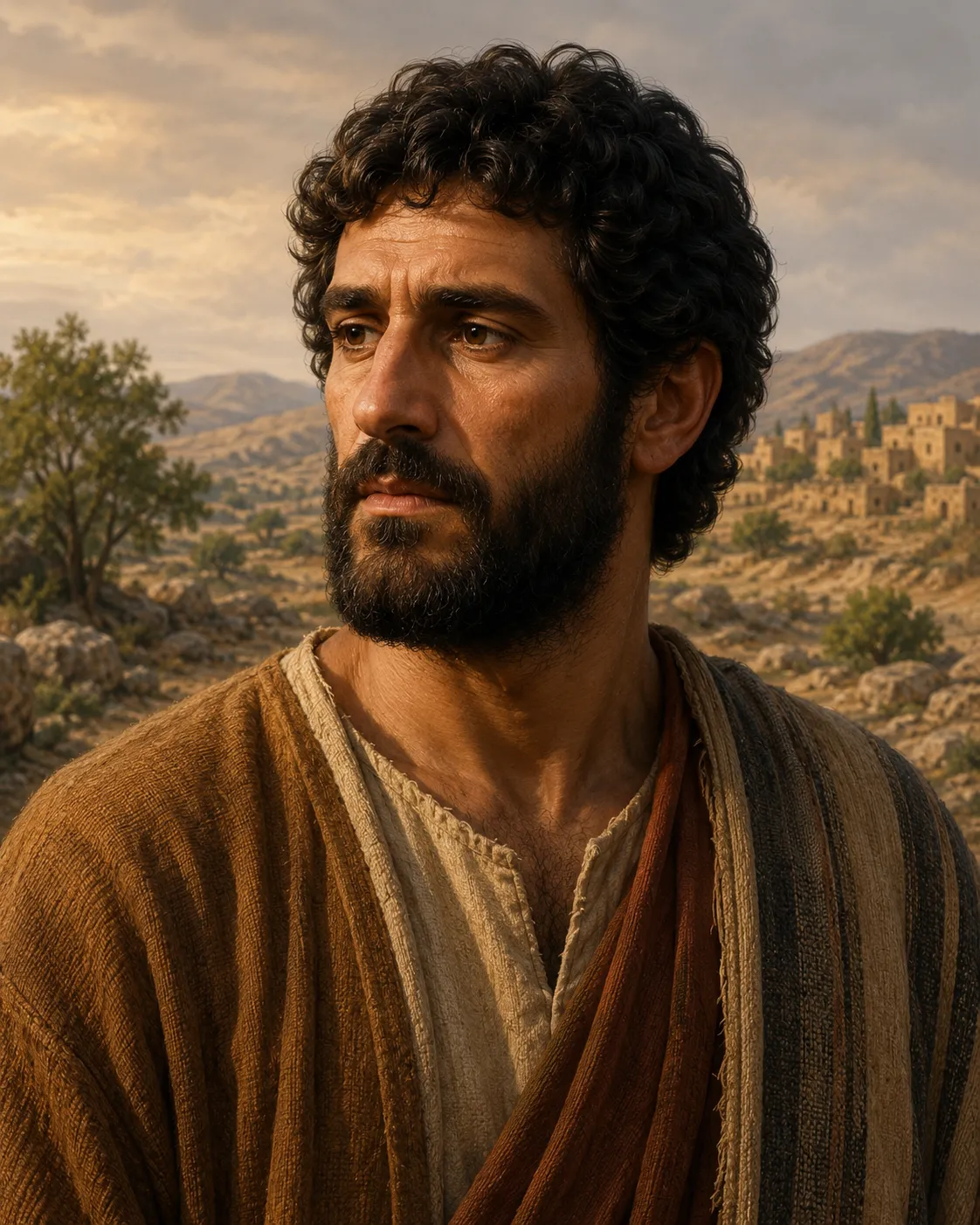 Illustrated portrait of Mehujael, a descendant of Cain in Genesis