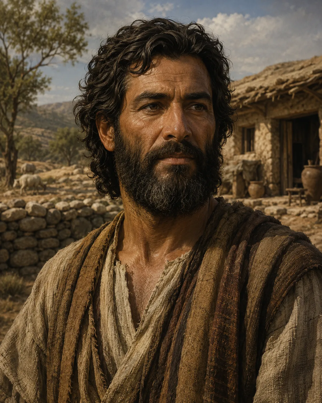 Illustrated portrait of Methushael, a descendant of Cain in Genesis